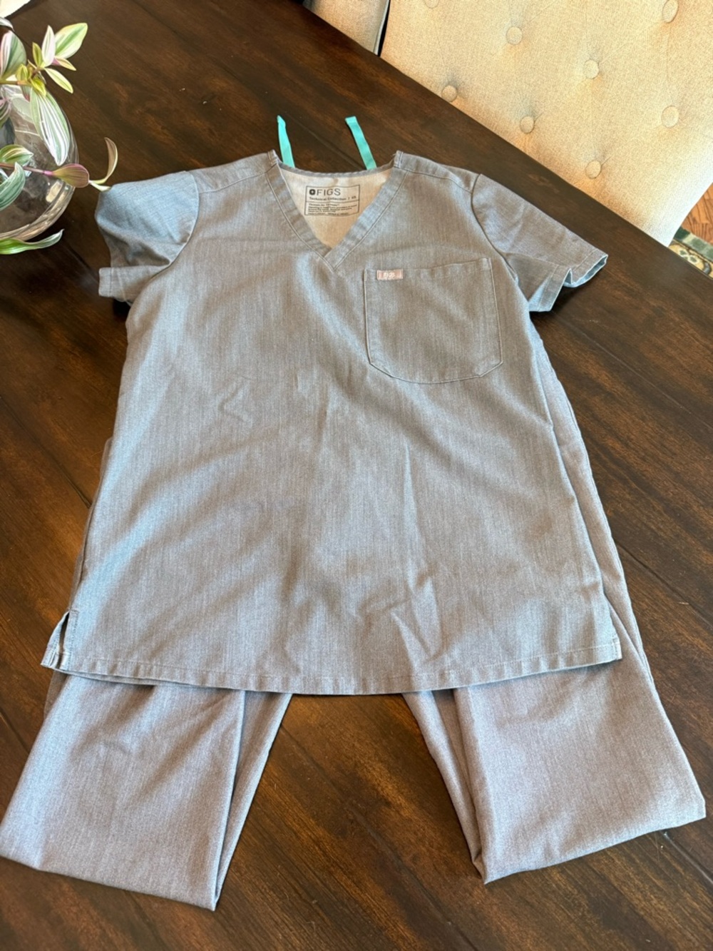 Figs Technical Collection Grey Scrubs Set XS